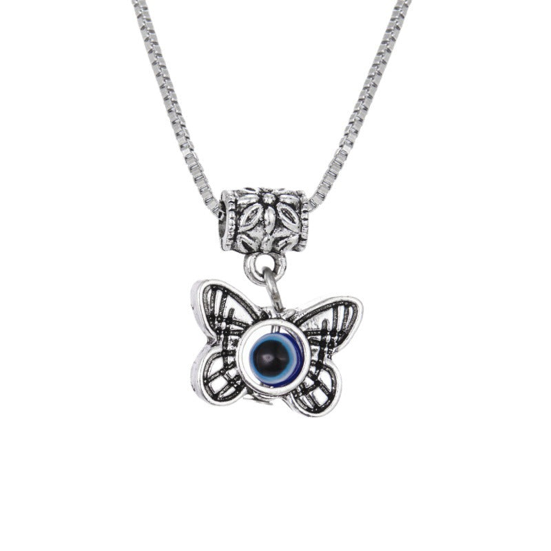 Wholesale  butterfly turtle hollow blue eyes squint animal pendant  necklace
