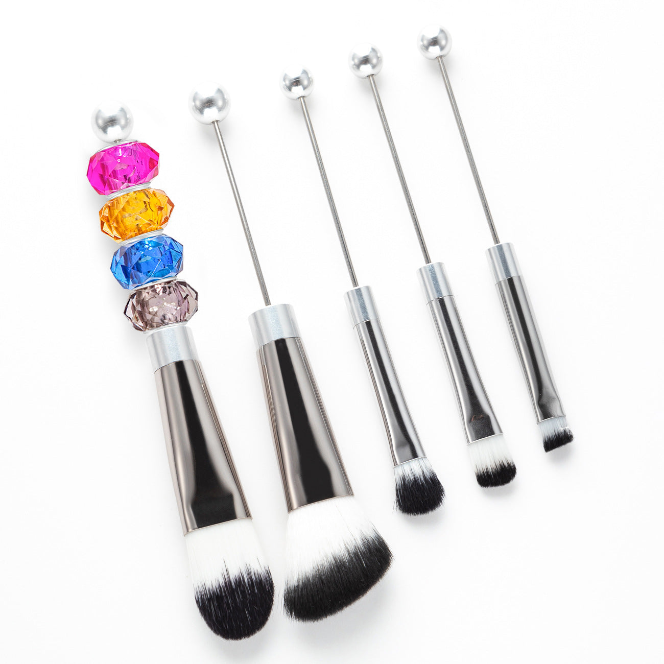Wholesale Beadable 5-piece DIY Beaded Makeup Brush Set Beauty Tools