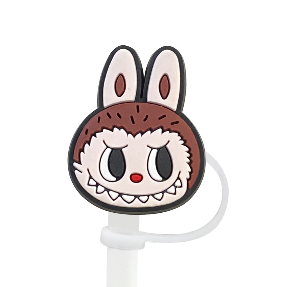 Wholesale Random 100pcs Cute Cartoon 10mm PVC Soft Straw Tube Cap