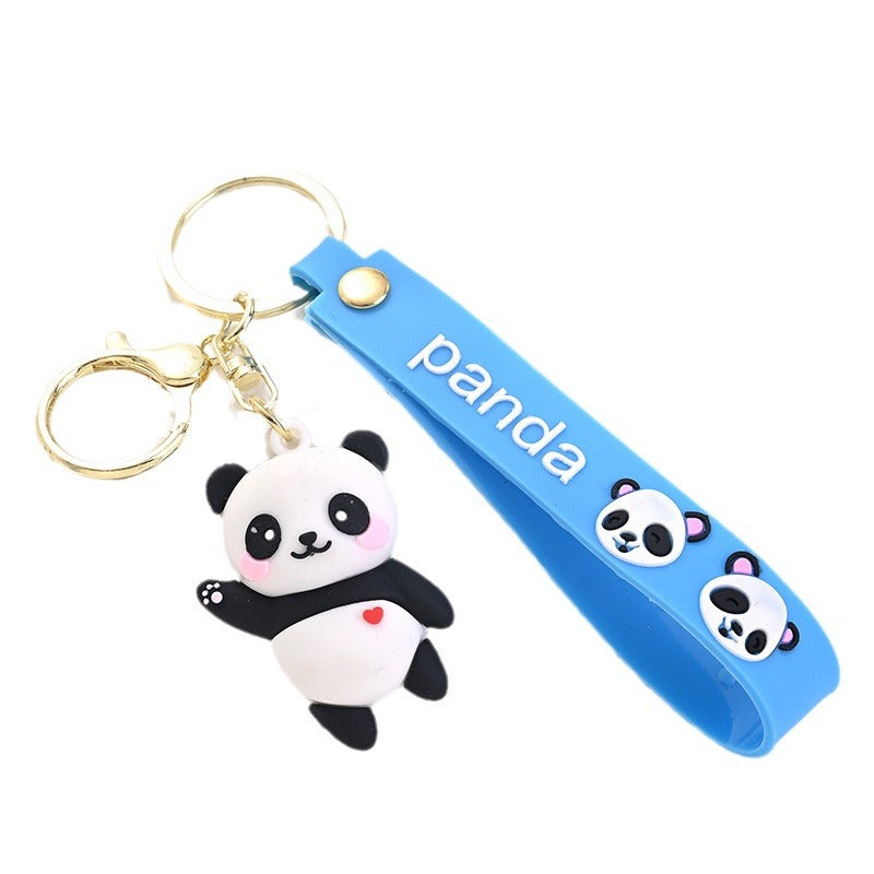 Portachiavi in ​​​​PVC di bambù panda di bambù carino portachiavi del panda del tesoro nazionale all'ingrosso
