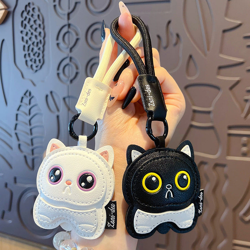 Wholesale PU Leather Cat Keychain Pendant Trendy Car Key Accessory With Ragdoll Cat Design Gift For Couples Boutique Resale