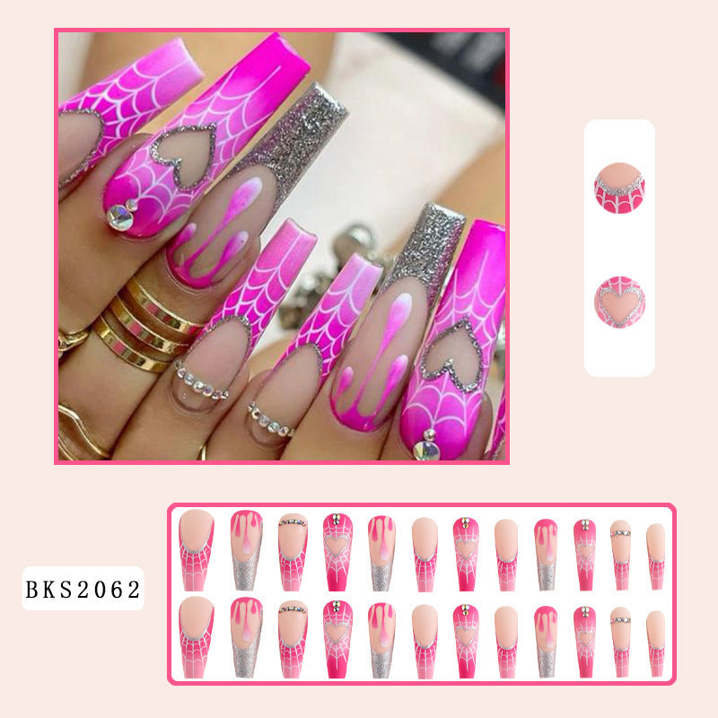 Wholesale Press on Nails kits Love Spider Web Plastic Nail Enhancement ACC-NS-MeiSu020