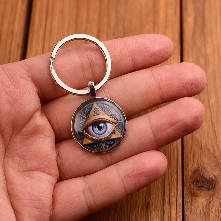 Wholesale Trendy Alloy Mysterious Eye Clover Keychain Pendant Men S European American Style Fashion Accessory Boutique Resale