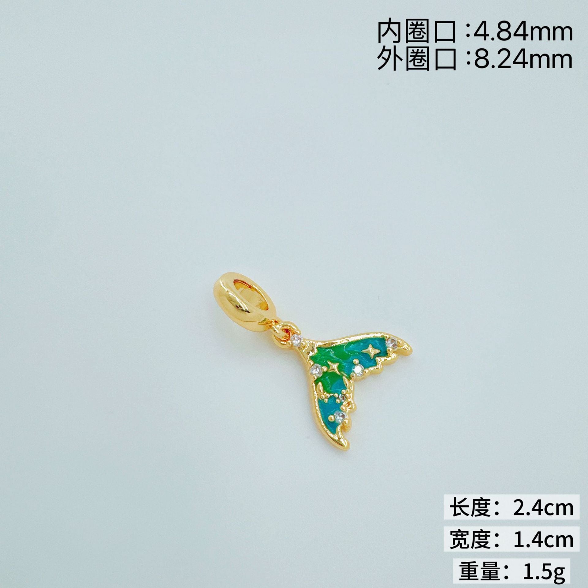 Wholesale Ins Style Gold Plated Starfish Fishtail Flower Pendant DIY Jewelry Accessory Boutique Resale