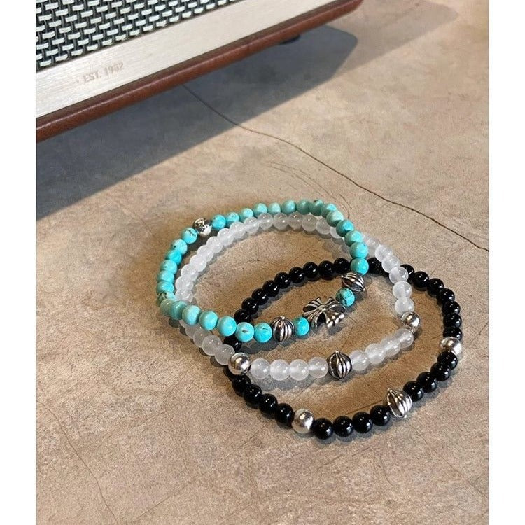 Wholesale Japanese and Korean Style Imitation Turquoise Beaded Bracelet Fashion Accessory