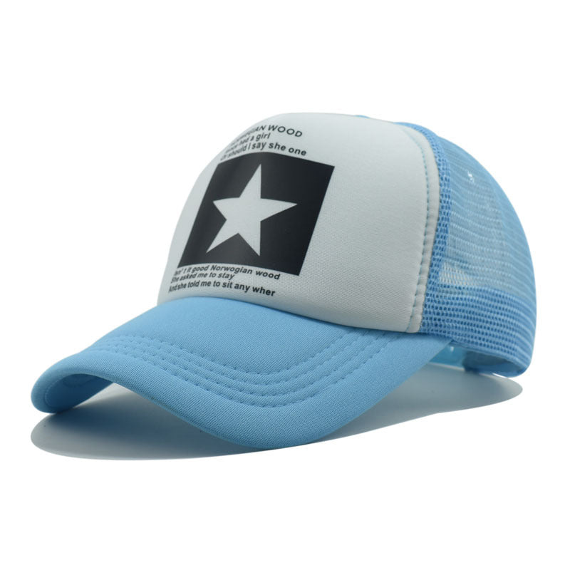 Wholesale Retro Printed Mesh Hat Five-pointed Star Baseball Cap ACC-HT-Xiny010