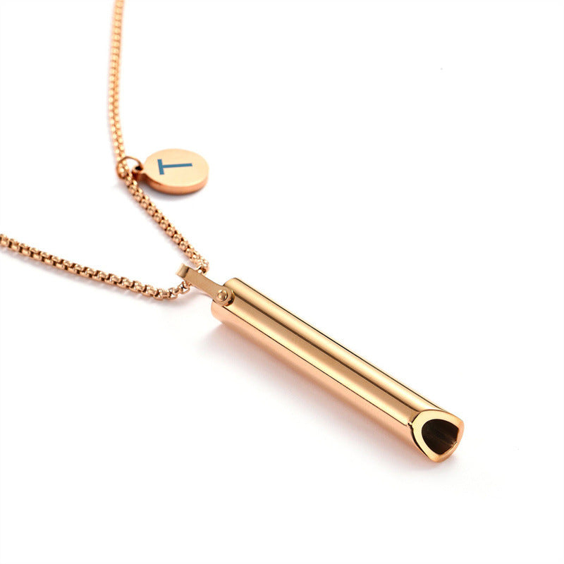 Wholesale Whistle with Letters Stainless Steel Pendant Necklaces ACC-NE-MS033