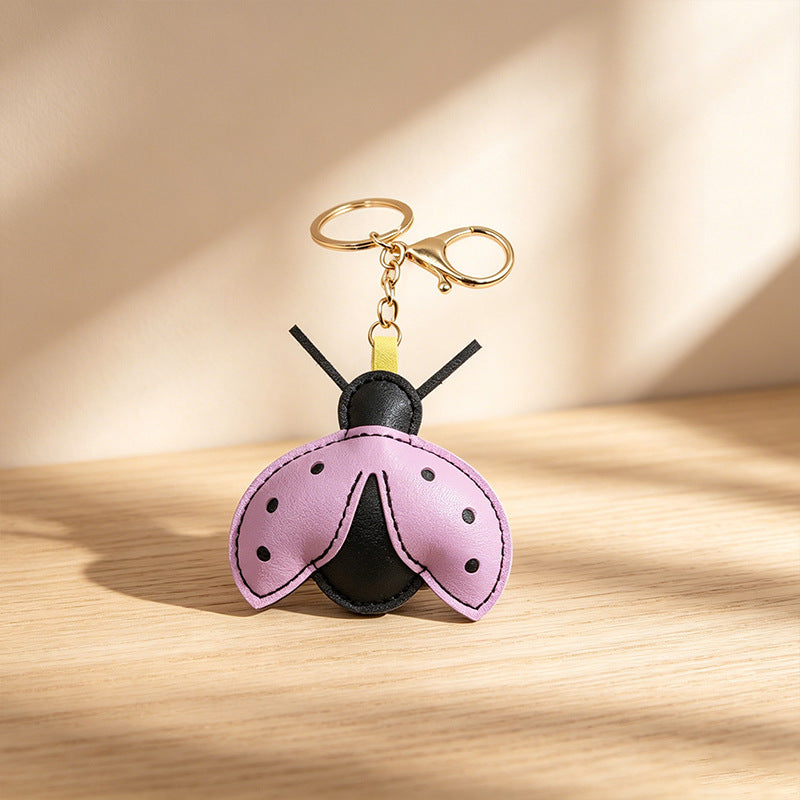 Wholesale Cute Leather Ladybug Keychain Bag Charm for Resale