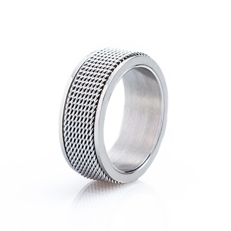 Wholesale  8mm Men's Titanium Steel Rotatable Ring