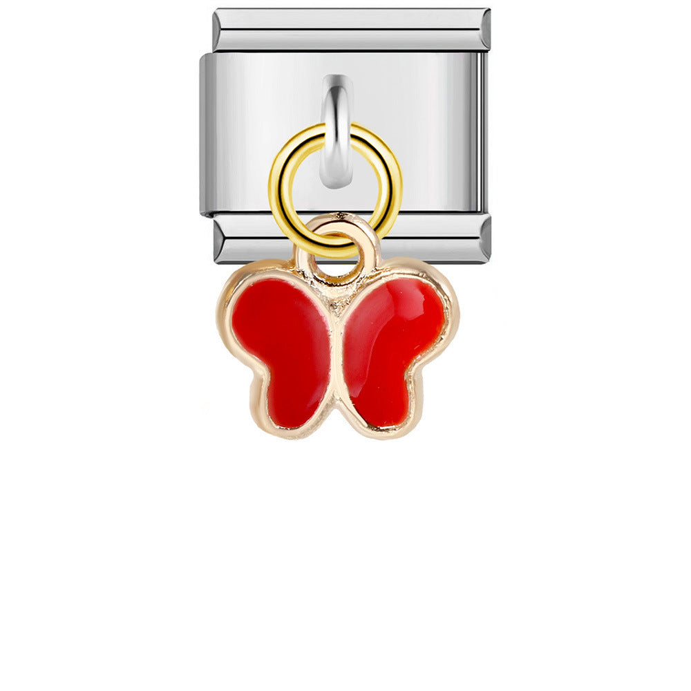 Wholesale Italian Charm Bracelet 9mm DIY Splicing Removable Heart Hook Stainless Steel Composable Bracelet