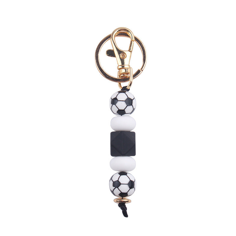 Wholesale Basketball Football Soccer Silicone Beaded Lanyard Keychain ACC-KC-GuangTian064