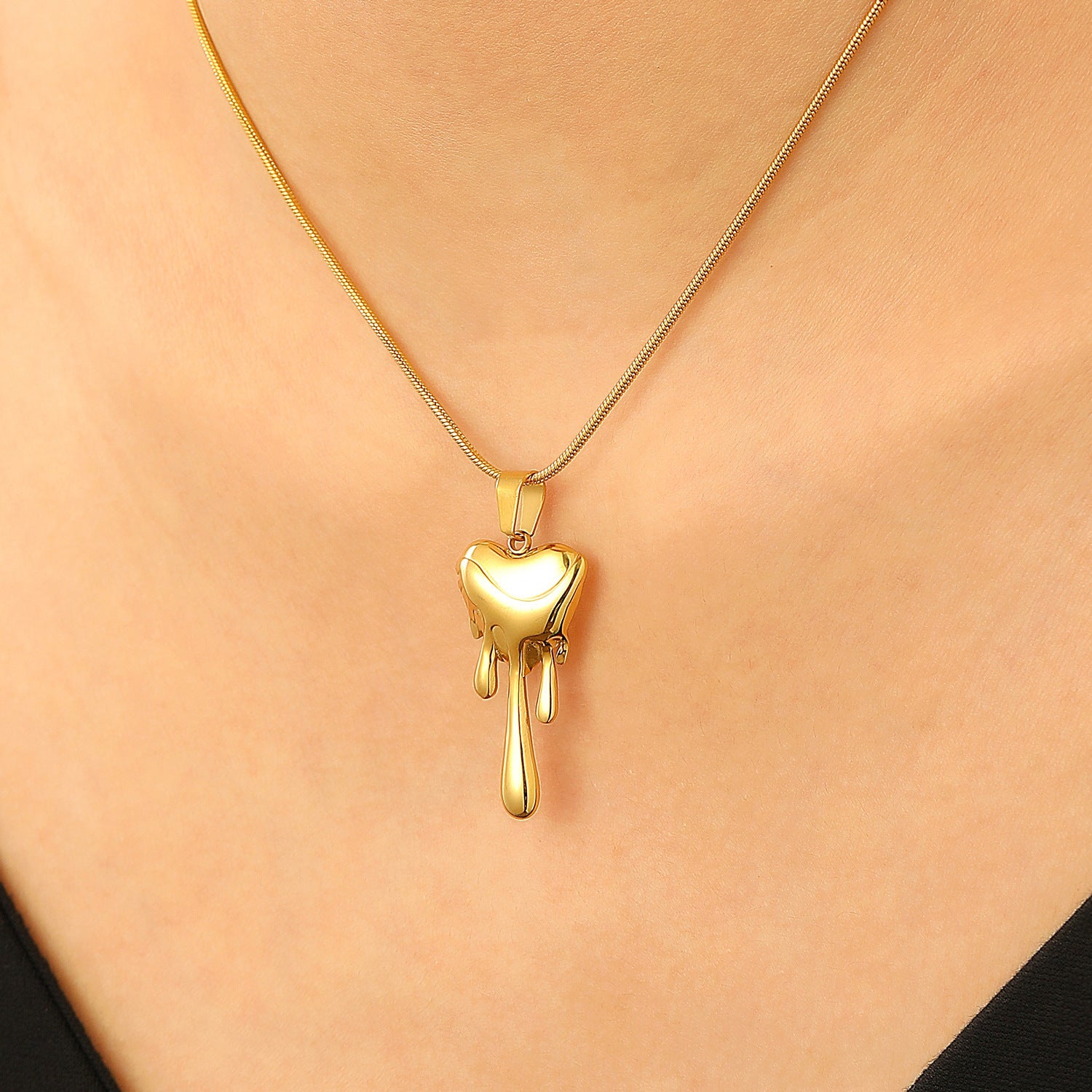 Wholesale Stainless steel water drop pendant necklace earrings accessories