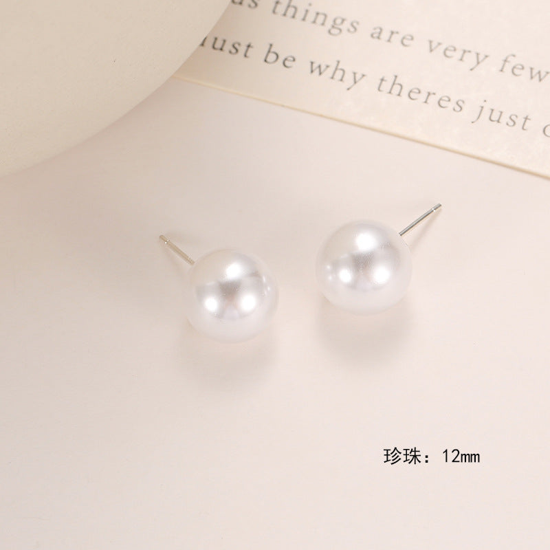 Wholesale pearl retro round shiny ear hooks earrings