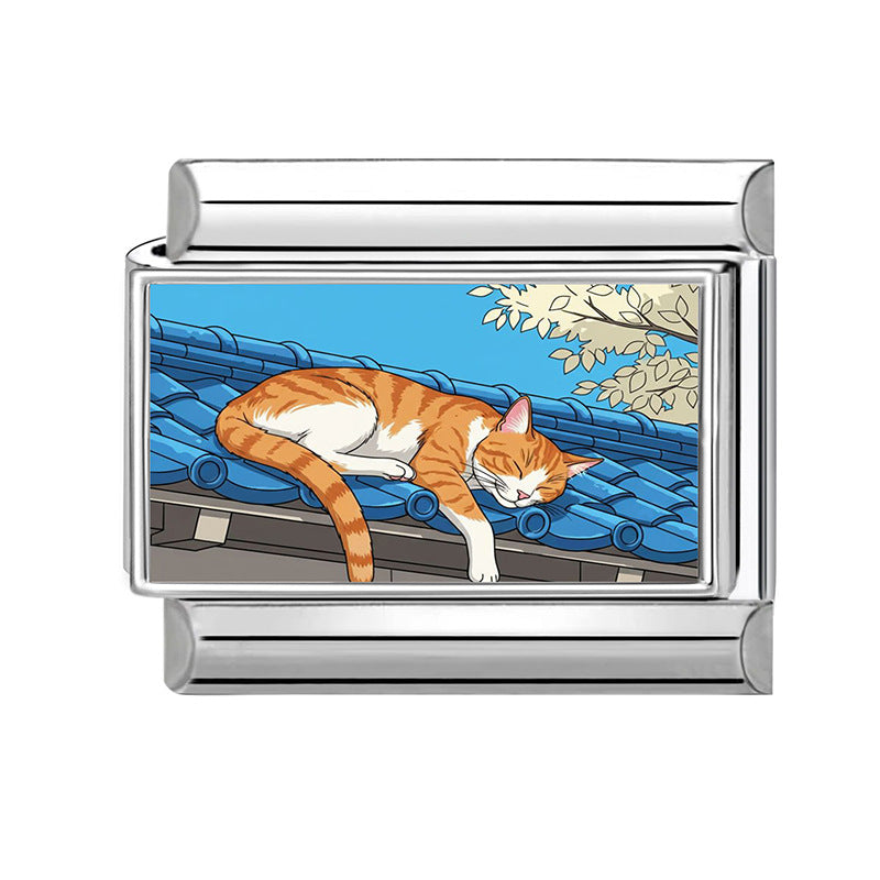 Wholesale Cute Cat DIY Modular Bracelet Stainless Steel Fashion Accessory