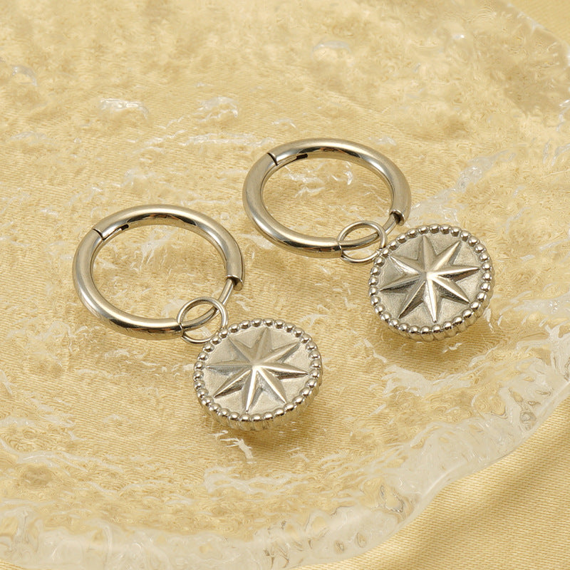 Wholesale stainless steel blue turquoise earrings