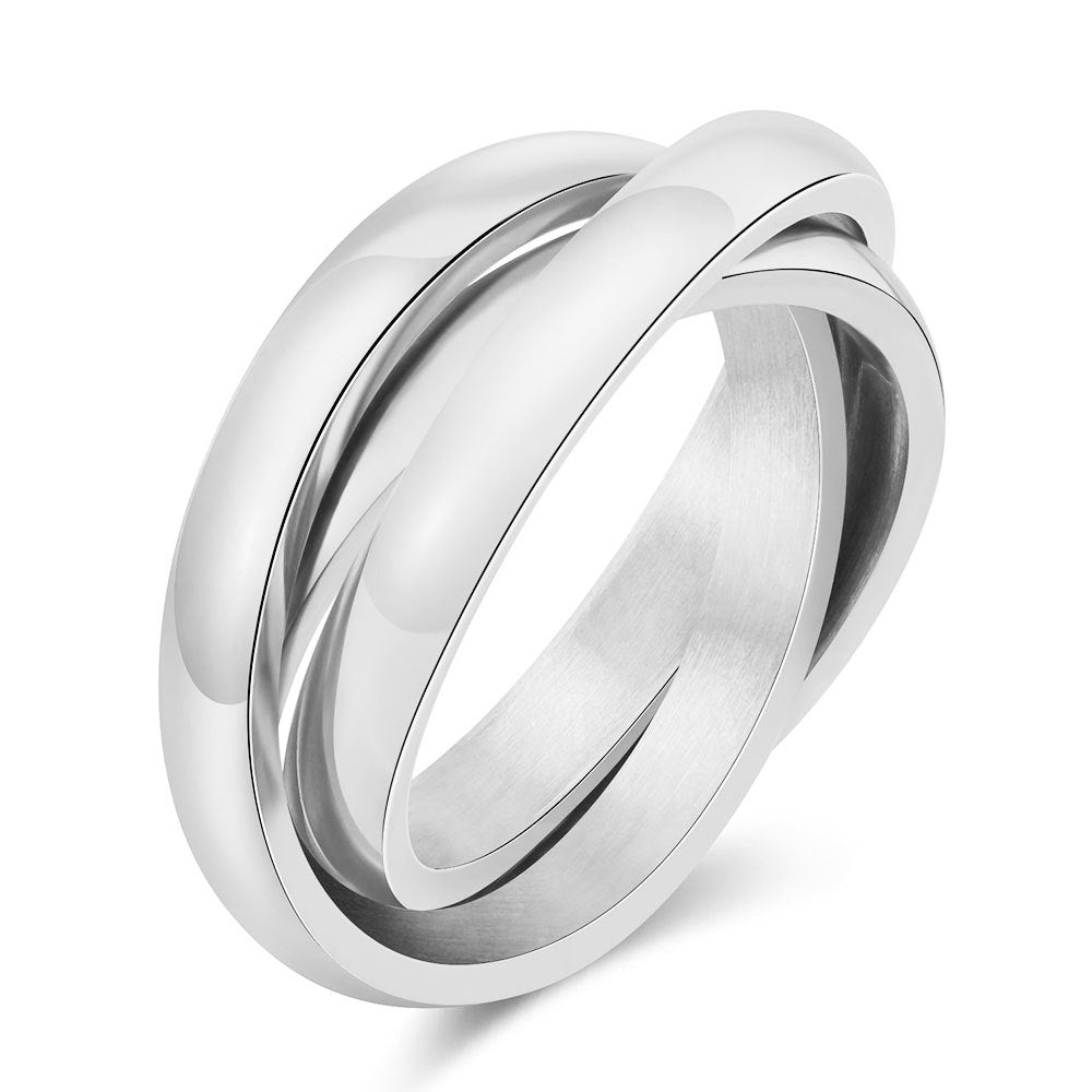 Wholesale 2MM three-color three-ring stainless steel ring