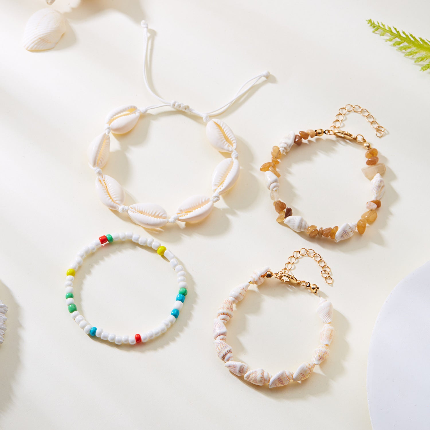 Wholesale  shell bracelet  shell conch gravel rice beads bracelet set