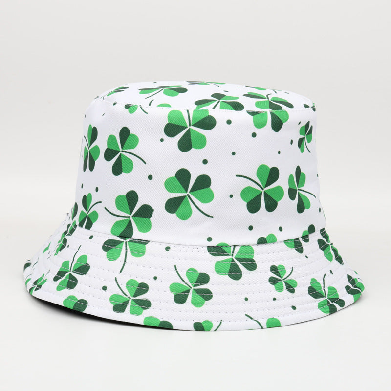 Wholesale  Four-leaf Clover Printed Fisherman Bucket Hat