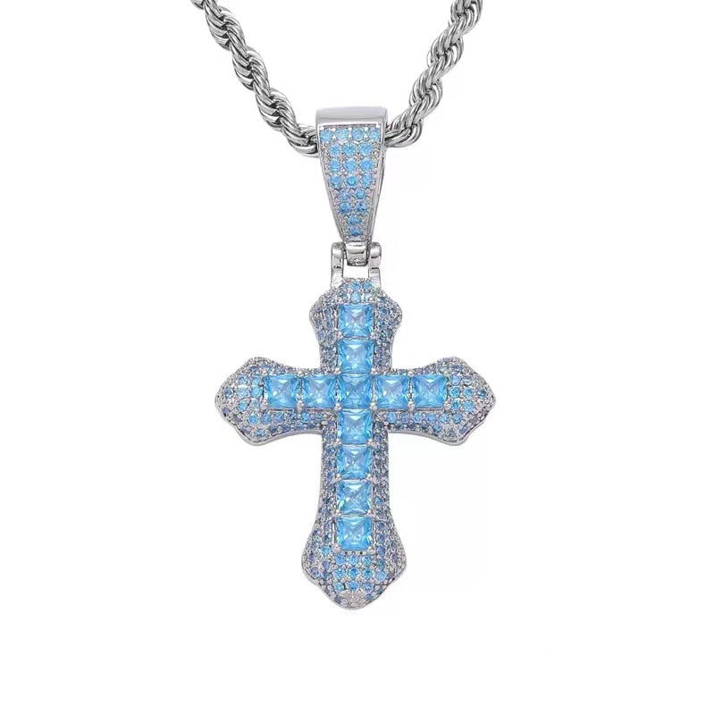 Wholesale Stainless Steel Real Gold-Plated Cross Necklace