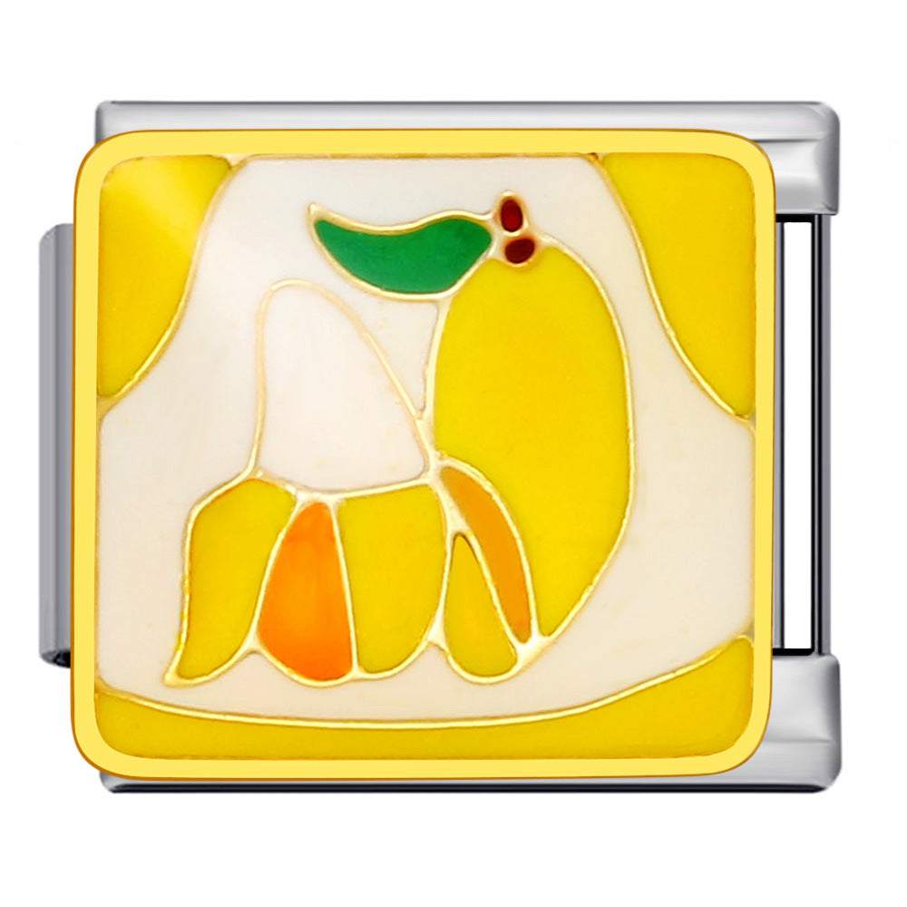 Wholesale Italian Charm Bracelet 9mm DIY Splicing Removable Fruit Series Stainless Steel Composable Bracelet