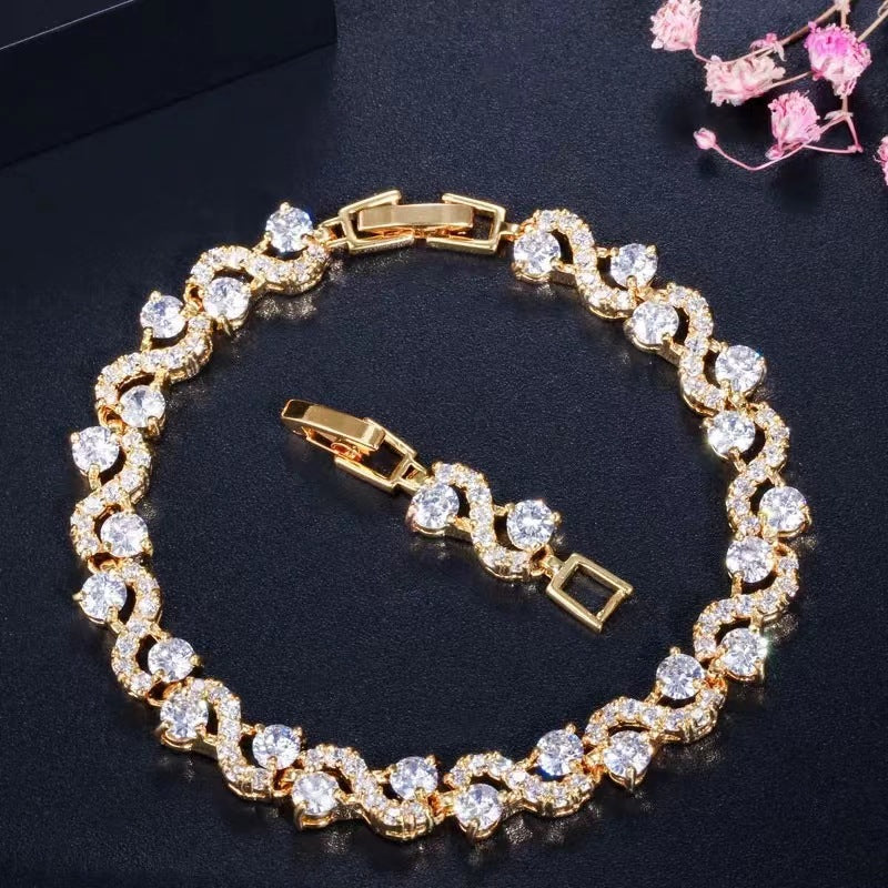 Wholesale supply cross-color jewelry zircon seven-color  bracelet