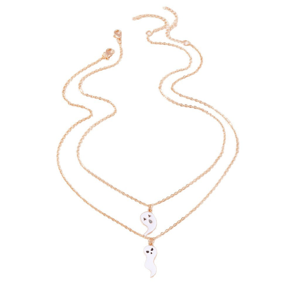 Wholesale Halloween Ghost Clavicle Chain Cartoon Cute Ghost Necklace