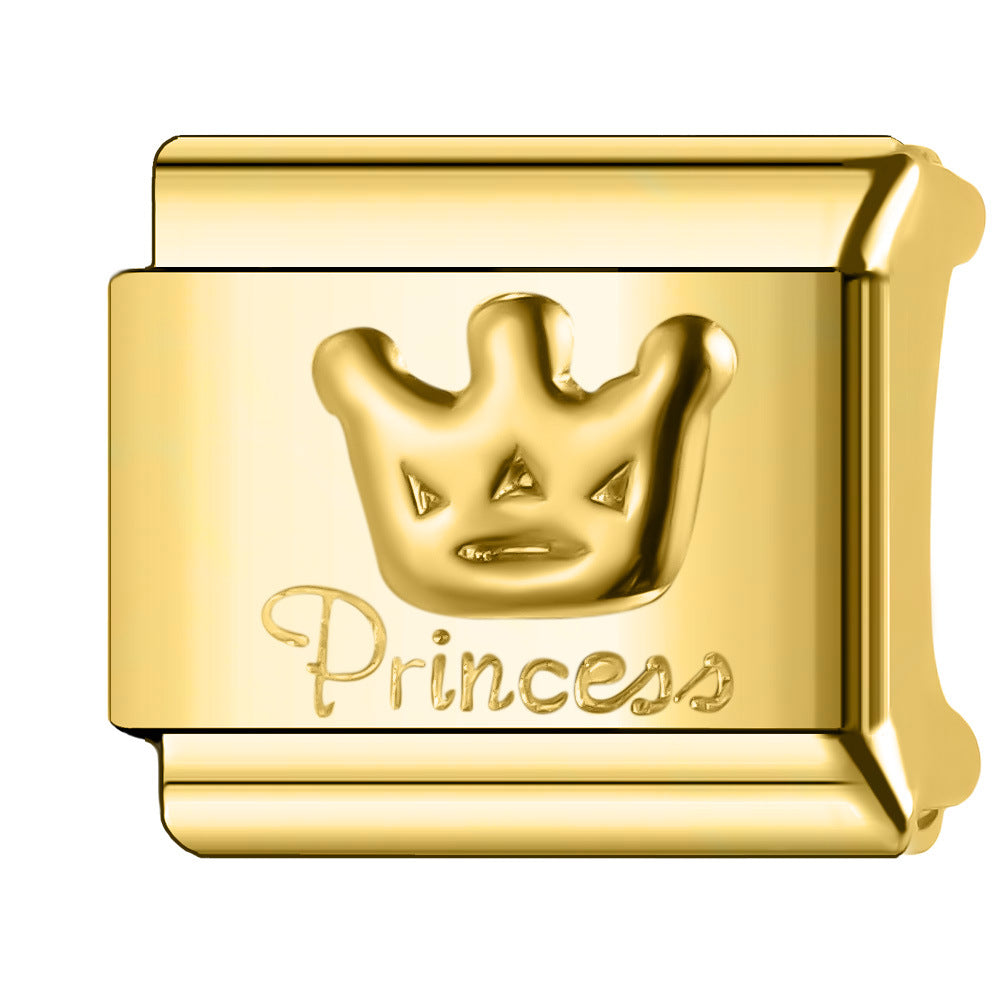 Wholesale Italian Charm Bracelet 9mm DIY Splicing Gold Plated Series Stainless Steel Composable Bracelet