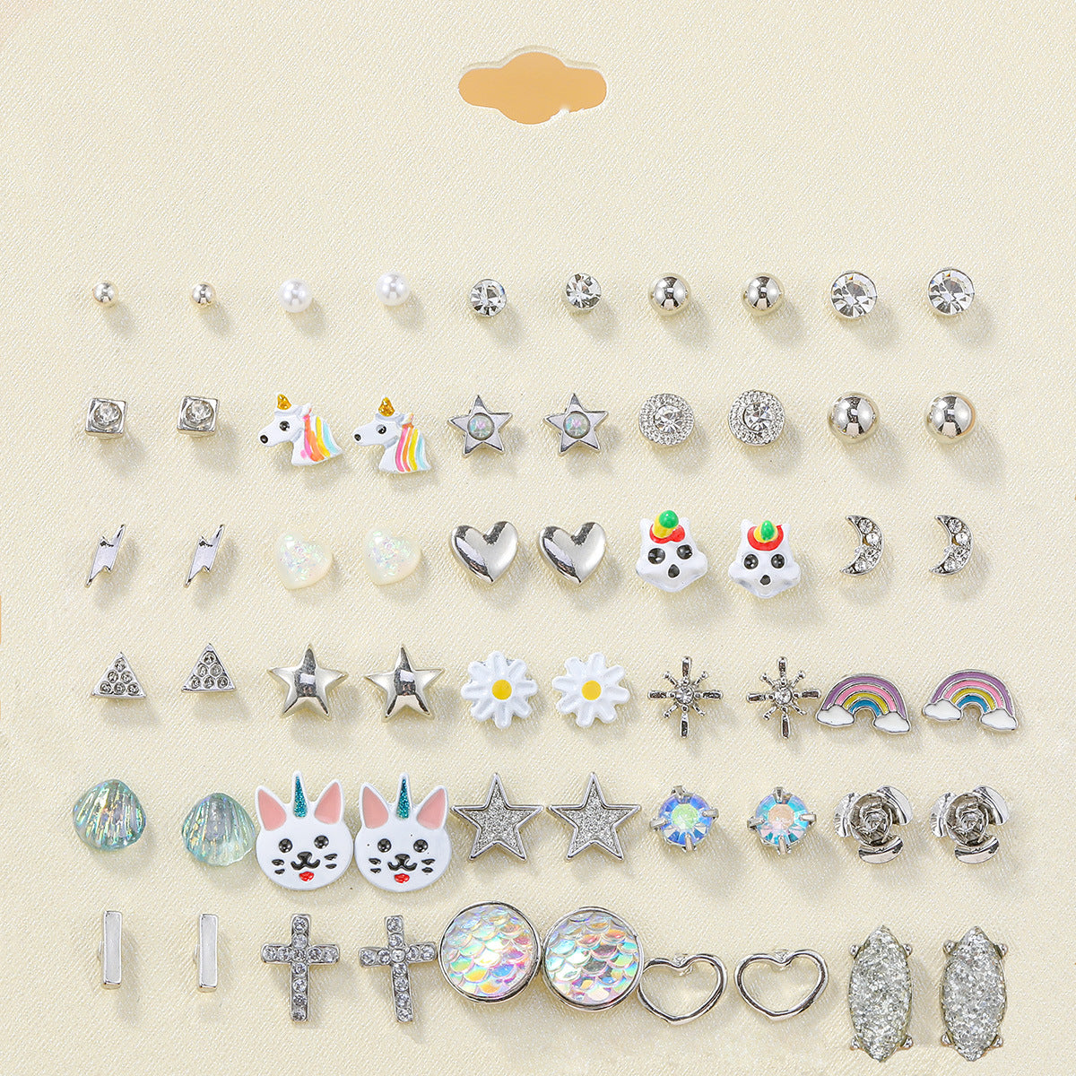 Wholesale 30 pairs/ set of bow flowers starfish butterfly earrings set