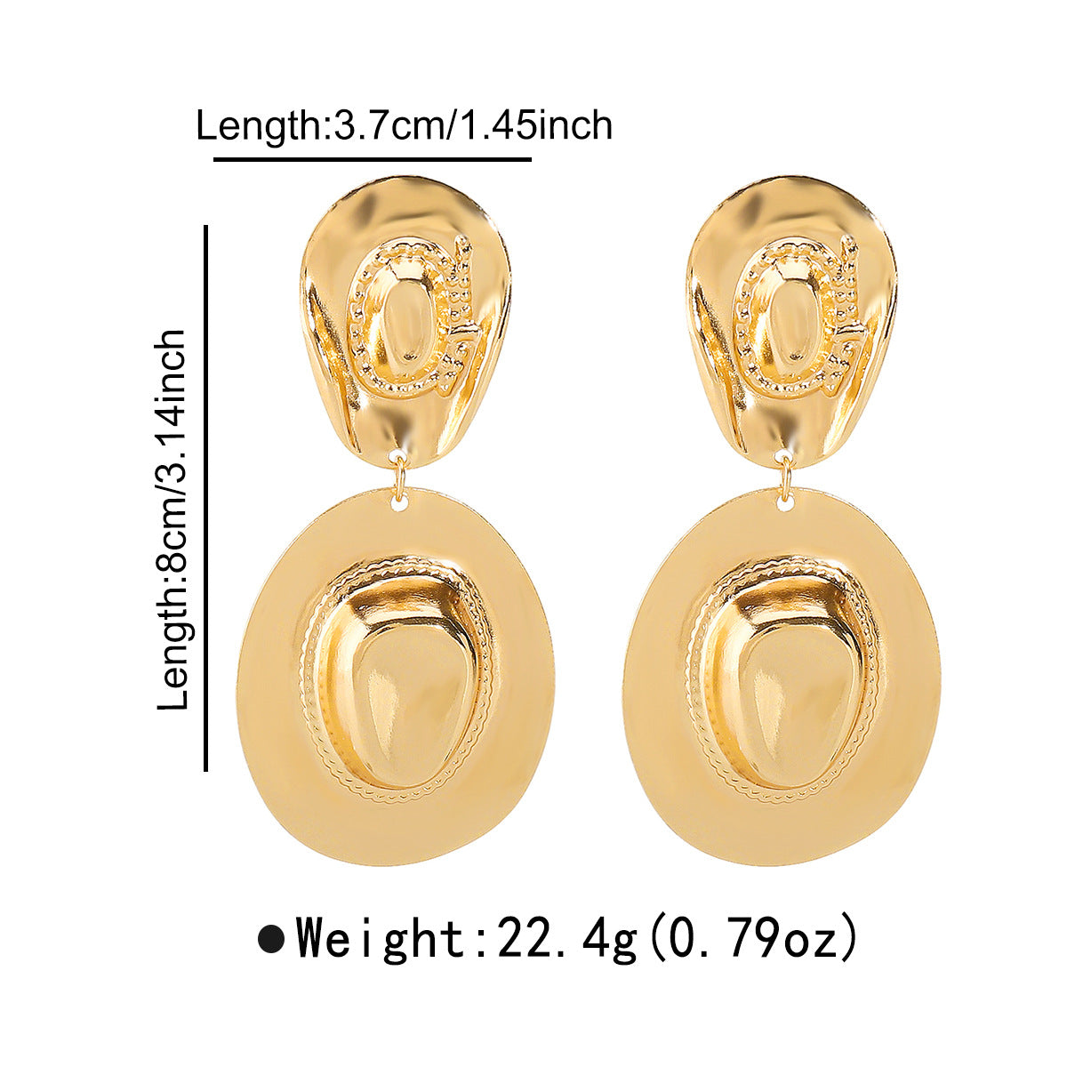 Wholesale Exaggerated Metallic Geometric Earrings