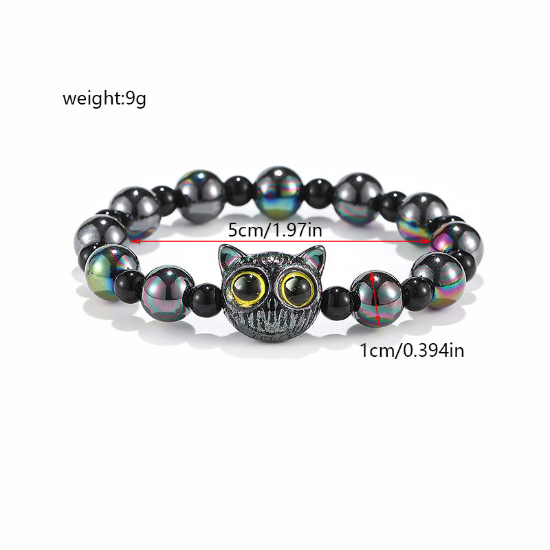 Wholesale Black White Cat Unisex Elastic Bracelet Cute Ins Style Plastic Resin Jewelry Accessory Birthday Gift Boutique Resale