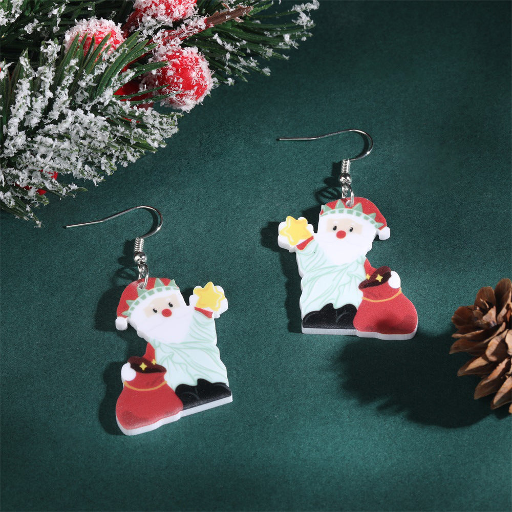 Wholesale Acrylic Christmas  Stocking Earrings
