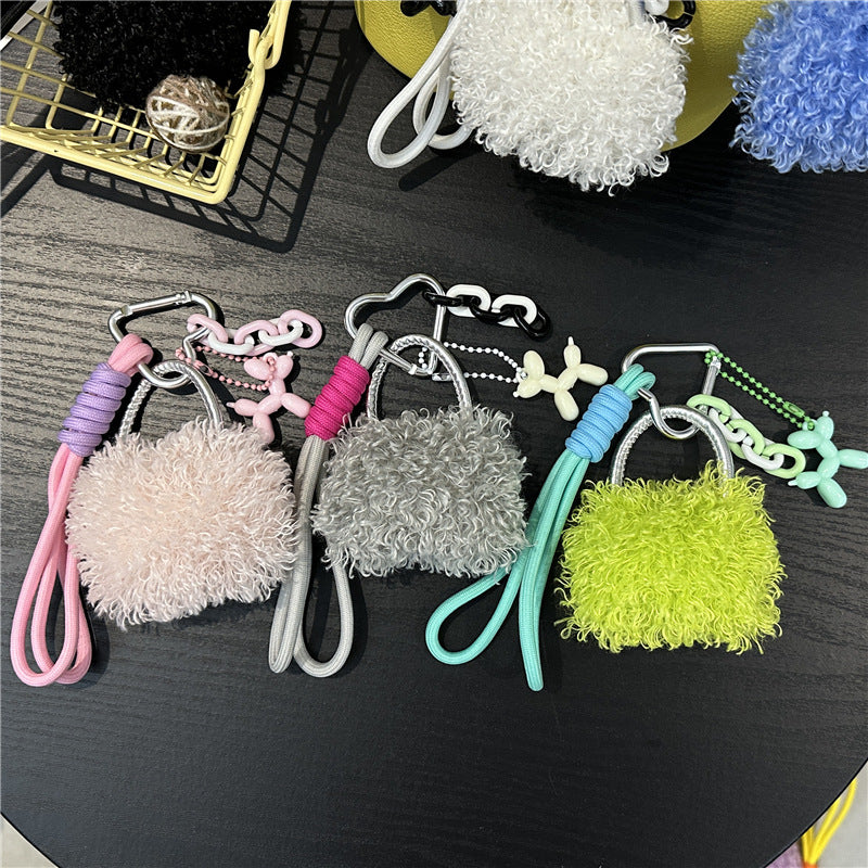 Wholesale Plush small bag lanyard keychain