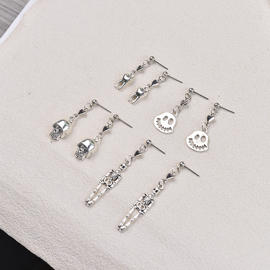 Wholesale Funny Gothic Skull Drop Earrings Retro Zinc Alloy Jewelry For  Party And Everyday Wear