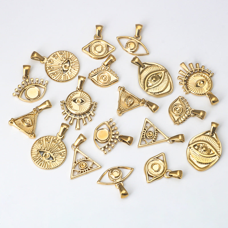 Wholesale Stainless Steel Golden Variety Devil' s Eye Eye Pendant