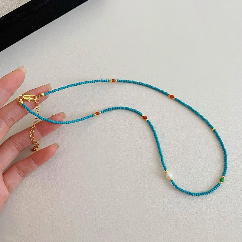 Wholesale Sweet Style Artificial Crystal Bead Necklace Handmade Fashion Accessory