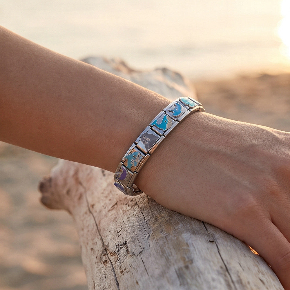 Wholesale Ocean Animal Stainless Steel Modular Bracelet DIY Jewelry Accessory for Resale