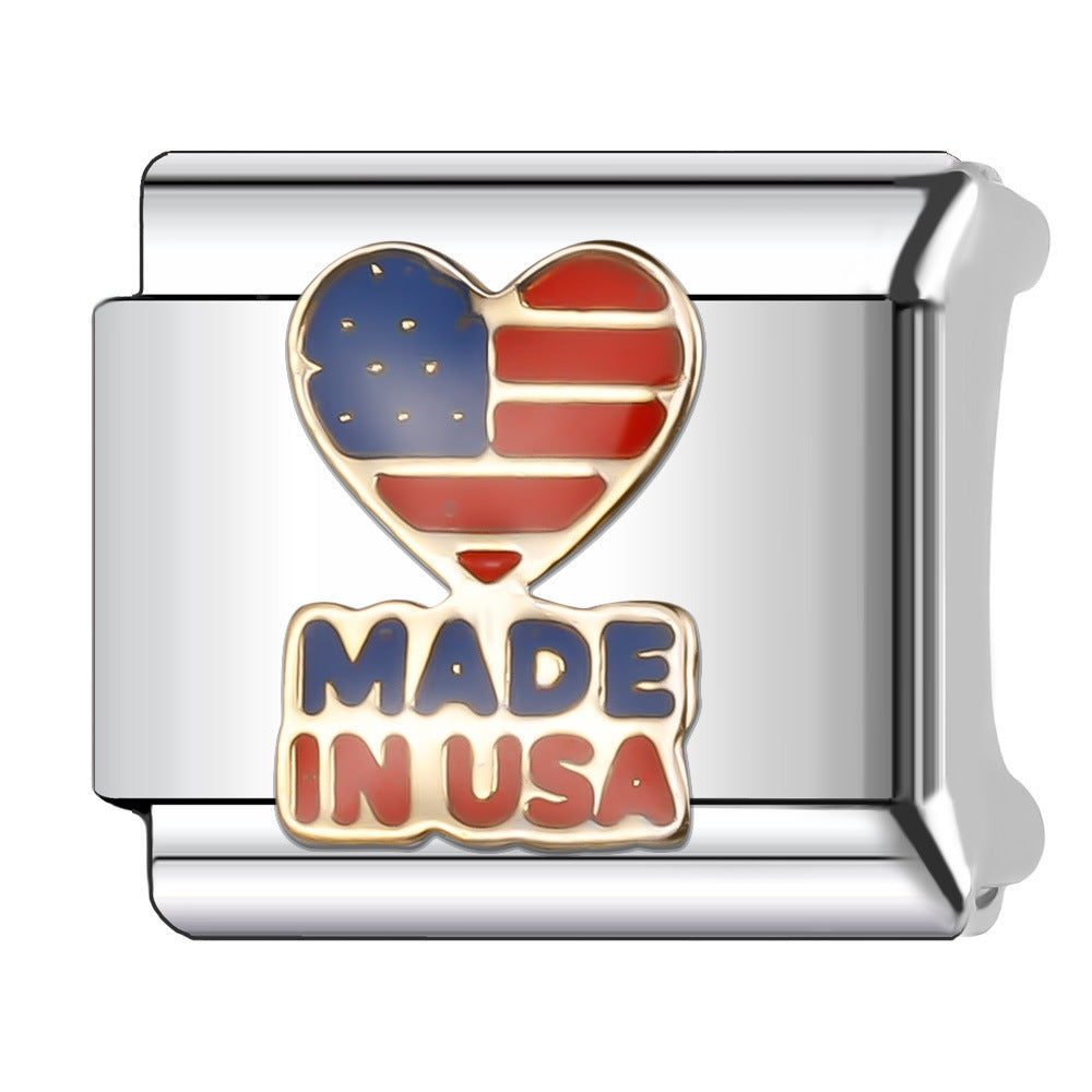 Wholesale Italian Charm Bracelet 9mm DIY Splicing English Stainless Steel Composable Bracelet