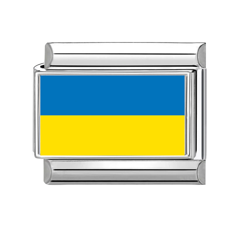 Wholesale 9mm Italian Charm Starter Bracelets DIY Flag Series Stainless Steel Composable Bracelet