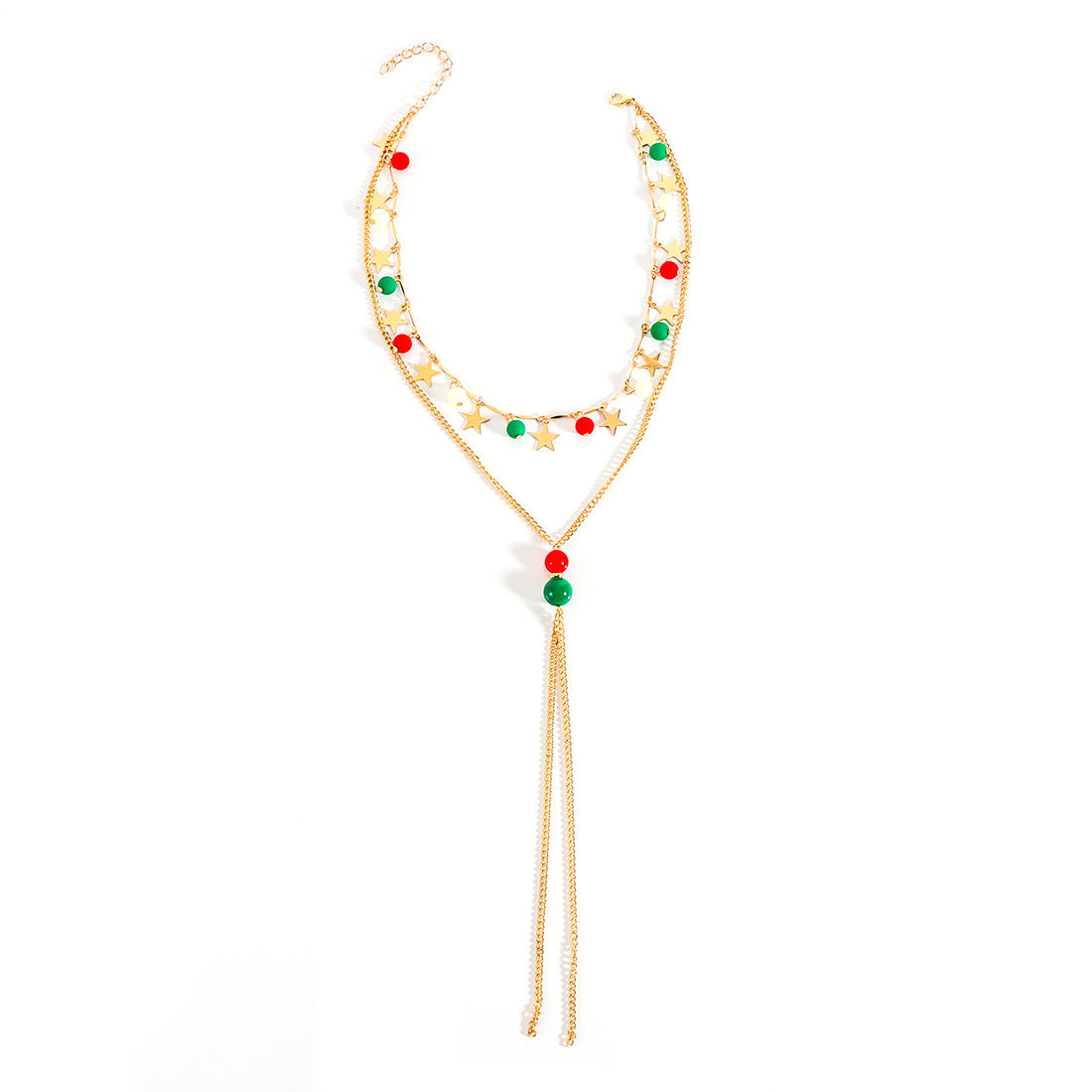 Wholesale Christmas Necklace  Chain Red Green White Beaded Necklaces