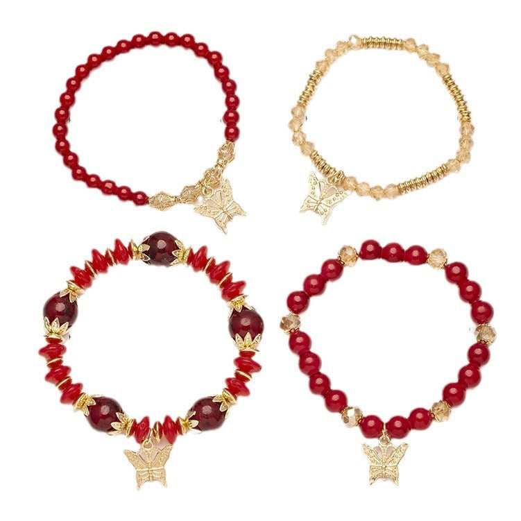 Wholesale Bohemian Multi-layer Crystal Beads Butterfly Pendant Colorful Bracelet ACC-BT-Lijie009