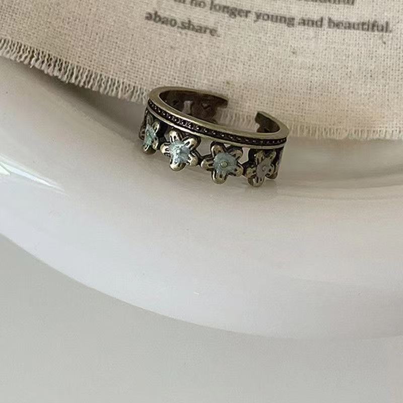 Wholesale Butterfly Ring Retro Flower Open Ring