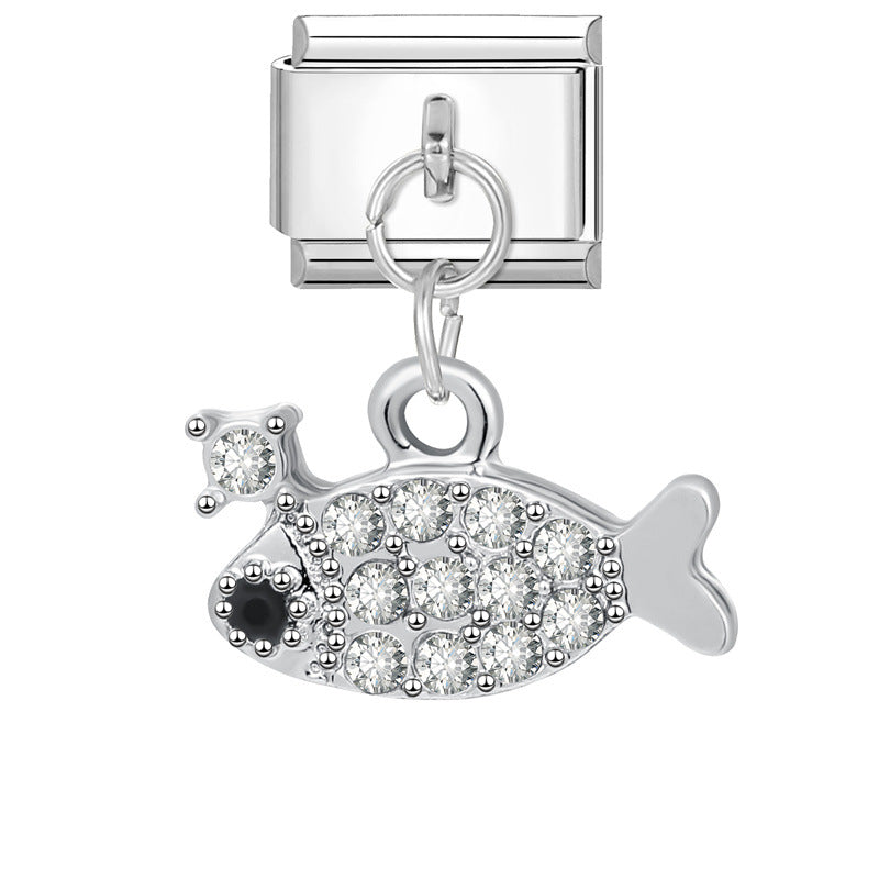 Wholesale Italian Charm Bracelet 9mm DIY Splicing Cute Creative Stainless Steel Composable Bracelet