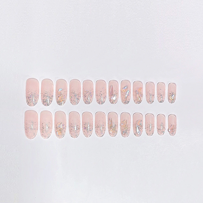 Wholesale 24 Pieces/box Diamond Butterfly Glitter Nail Art Press-on Nails Kits Nail Stickers ACC-NS-DiNa002