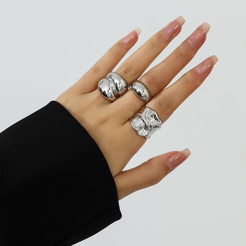 Wholesale  liquid lava flower open ring