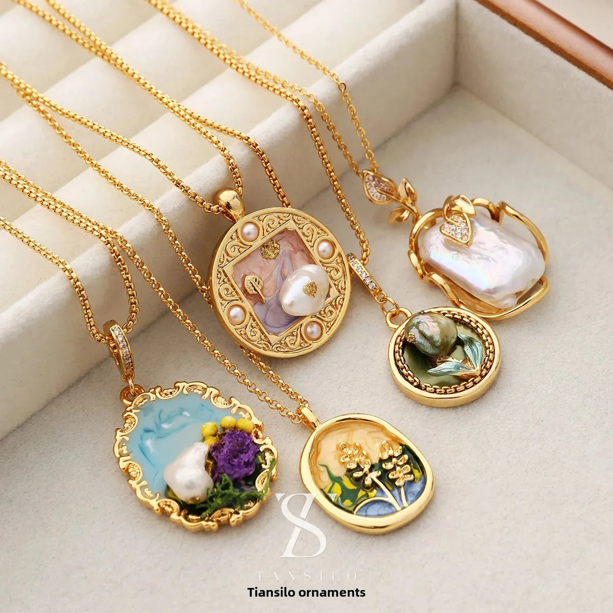 Wholesale Oil Painting Style Pendant Necklace