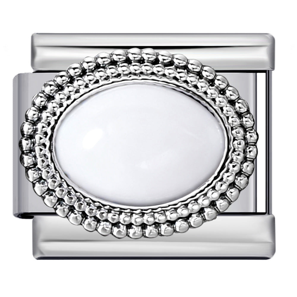 Wholesale Italian Charm Bracelet 9mm DIY  Oval Colored  Creative Stainless Steel Composable Bracelet