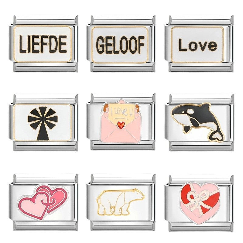 Wholesale Italian Charm Bracelet 9mm DIY Splicing Removable  Stainless Steel Composable Bracelet