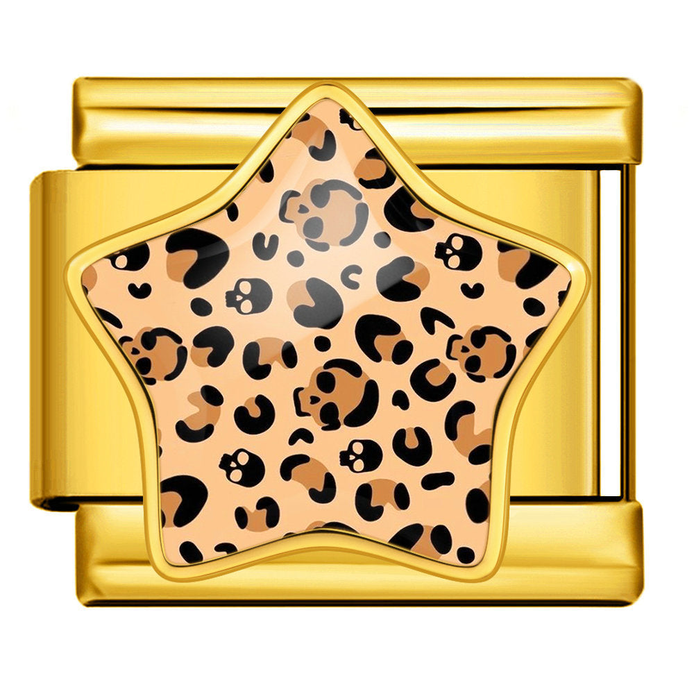 Wholesale Leopard Print Star Stainless Steel Modular Bracelet Fashion Accessory for Resale