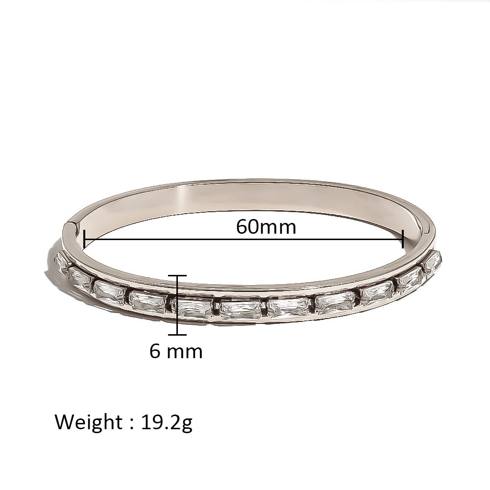 Wholesale Stainless Steel 18K Gold Plated Geometric Star Flower Zircon Bracelet