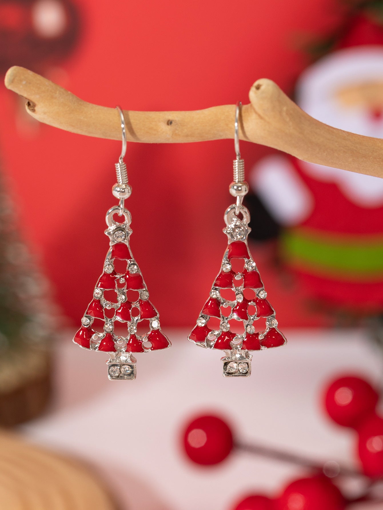 Wholesale Christmas Alloy Oil Drop Earrings ACC-ES-Xunru001